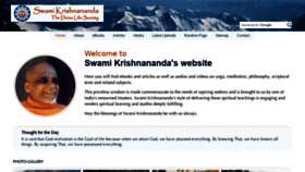 What Swami-krishnananda.org website looked like in 2022 (1 year ago)