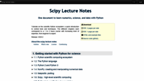 What Scipy-lectures.org website looked like in 2022 (1 year ago)