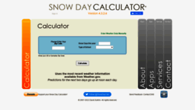 What Snowdaycalculator.com website looked like in 2022 (1 year ago)