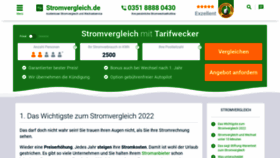 What Stromvergleich.de website looked like in 2022 (1 year ago)