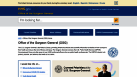 What Surgeongeneral.gov website looked like in 2022 (1 year ago)