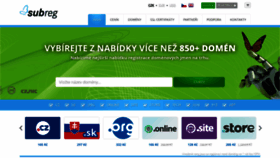 What Subreg.cz website looked like in 2022 (1 year ago)