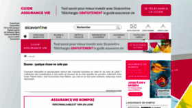 What Sicavonline.fr website looked like in 2022 (1 year ago)