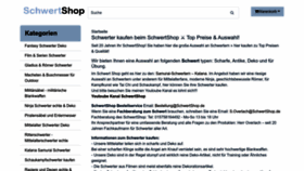 What Schwertshop.de website looked like in 2022 (1 year ago)