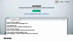 What Securitytxt.org website looked like in 2022 (1 year ago)