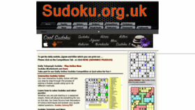 What Sudoku.org.uk website looked like in 2022 (1 year ago)
