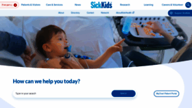 What Sickkids.ca website looked like in 2022 (1 year ago)