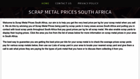 What Scrapmetalpricessouthafrica.co.za website looked like in 2022 (1 year ago)