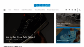 What Sneakernews.com website looked like in 2022 (1 year ago)