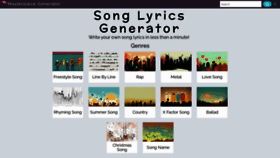 What Song-lyrics-generator.org.uk website looked like in 2022 (1 year ago)