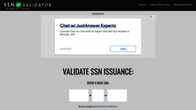 What Ssnvalidator.com website looked like in 2022 (1 year ago)
