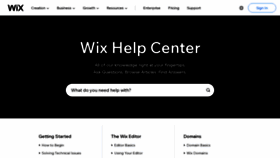 What Support.wix.com website looked like in 2022 (1 year ago)