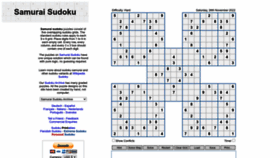 What Samurai-sudoku.com website looked like in 2022 (1 year ago)