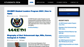 What Studentspen.com website looked like in 2022 (1 year ago)