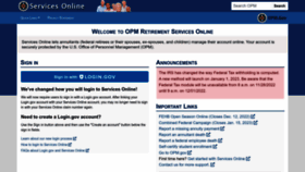 What Servicesonline.opm.gov website looked like in 2022 (1 year ago)