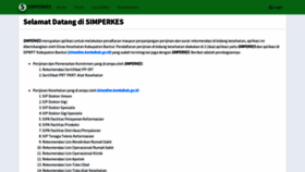 What Simperkes.bantulkab.go.id website looked like in 2022 (1 year ago)