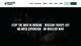 What Stopwar.org.uk website looked like in 2023 (1 year ago)