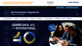 What Semmelweis.hu website looked like in 2023 (1 year ago)