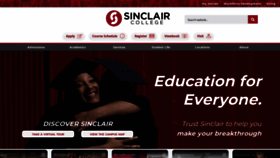 What Sinclair.edu website looked like in 2023 (1 year ago)