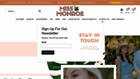 What Shopmissmonroe.com website looked like in 2023 (1 year ago)