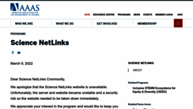 What Sciencenetlinks.com website looked like in 2023 (1 year ago)