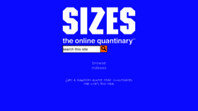 What Sizes.com website looked like in 2023 (1 year ago)