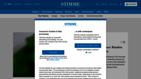 What Stimme.de website looked like in 2023 (1 year ago)