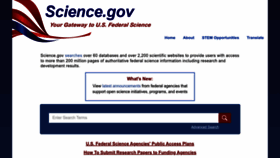 What Science.gov website looked like in 2023 (1 year ago)