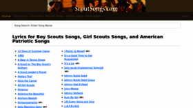 What Scoutsongs.com website looked like in 2023 (1 year ago)