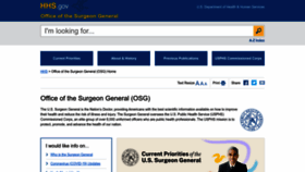 What Surgeongeneral.gov website looked like in 2023 (1 year ago)