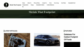 What Shrinkthatfootprint.com website looked like in 2023 (1 year ago)