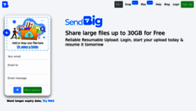 What Sendbig.com website looked like in 2023 (1 year ago)