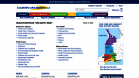 What Southwesthealthline.ca website looked like in 2023 (1 year ago)