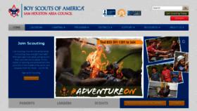 What Samhoustonbsa.org website looked like in 2023 (1 year ago)