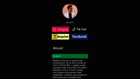 What Stephenzhang.com website looked like in 2023 (2 years ago)