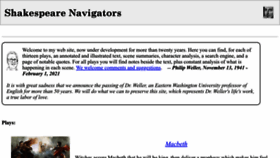 What Shakespeare-navigators.com website looked like in 2023 (This year)