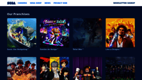 What Sega.com website looked like in 2023 (This year)