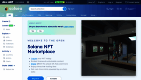 What Solsea.io website looked like in 2023 (2 years ago)