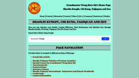 What Shaolin.org website looked like in 2023 (2 years ago)