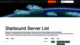 What Starbound-servers.net website looked like in 2023 (This year)