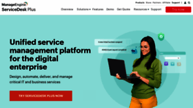 What Servicedeskplus.com website looked like in 2023 (This year)