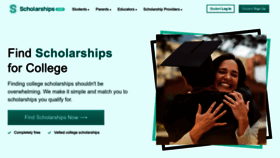 What Scholarships.com website looks like in 2024 
