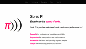 What Sonic-pi.net website looks like in 2024 