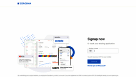 What Signup.zerodha.com website looks like in 2024 