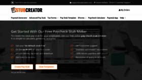 What Stubcreator.com website looks like in 2024 