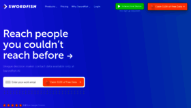 What Swordfish.ai website looks like in 2024 