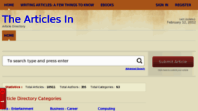What Thearticles.in website looked like in 2012 (12 years ago)