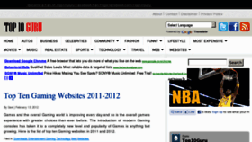 What Toptenguru.com website looked like in 2012 (12 years ago)
