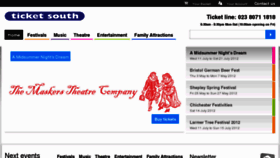 What Ticketsouth.co.uk website looked like in 2012 (12 years ago)