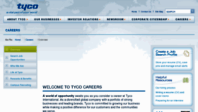 What Tycocareers.com website looked like in 2012 (11 years ago)